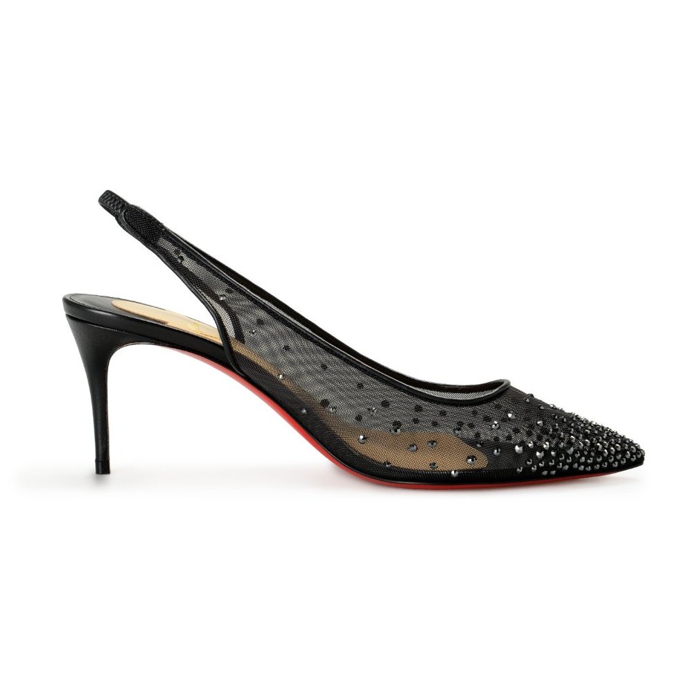 Christian Louboutin Women's "Follies Strass" See Through High Heel Pumps Shoes - Picture 4 of 8